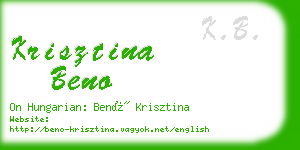 krisztina beno business card